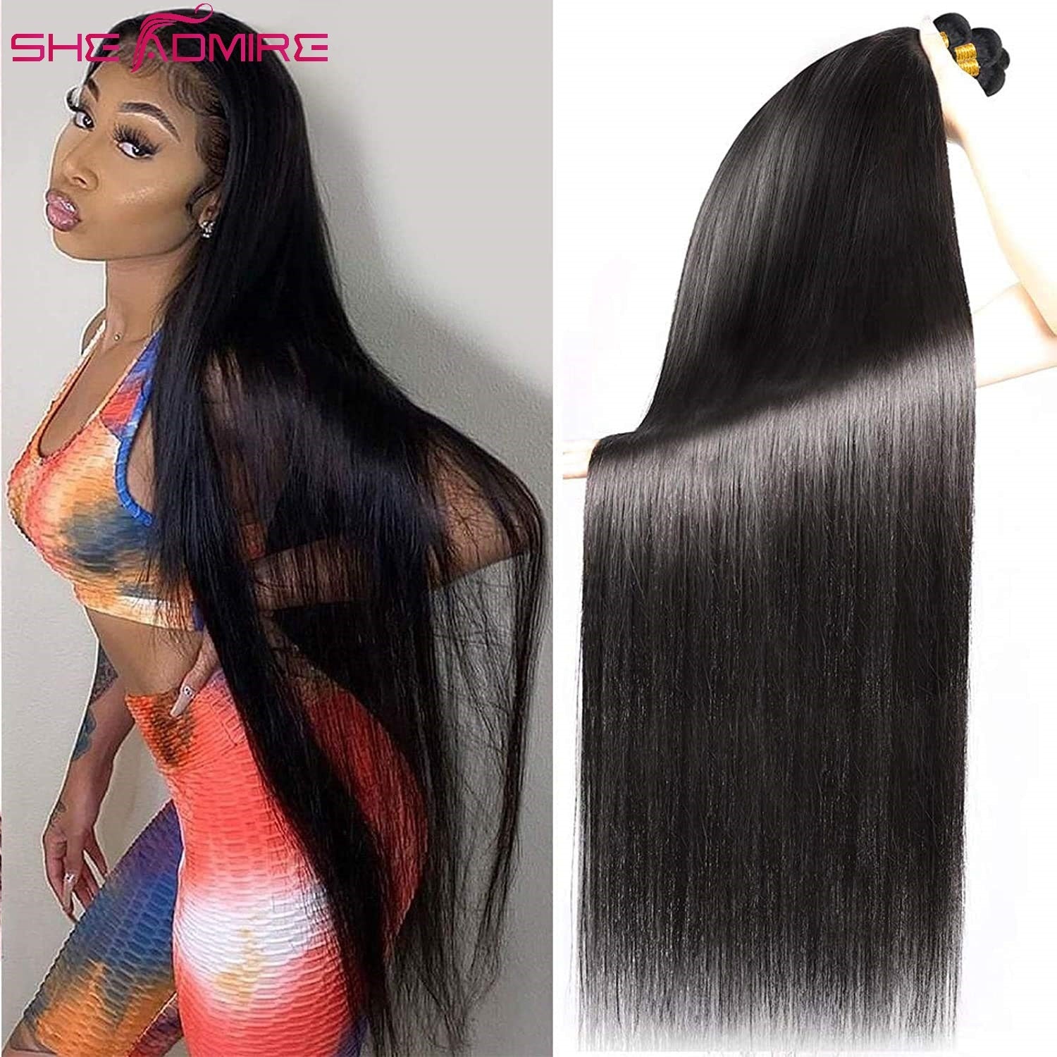 Bone Straight Human Hair Bundles SheAdmire 32 34 36 38 40Inch 1/3/4 Pcs Deals Sale For Black Women Brazilian Remy Hair Extension - DreamWeaversStore