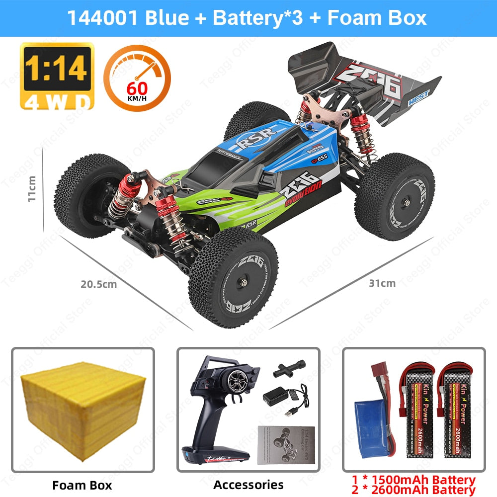 WLtoys 144001 RC Car 1:14 A959B Racing RC High Speed Car 60km/h 4WD A959 Off-Road Drift Electric Remote Control Toy for Children - DreamWeaversStore