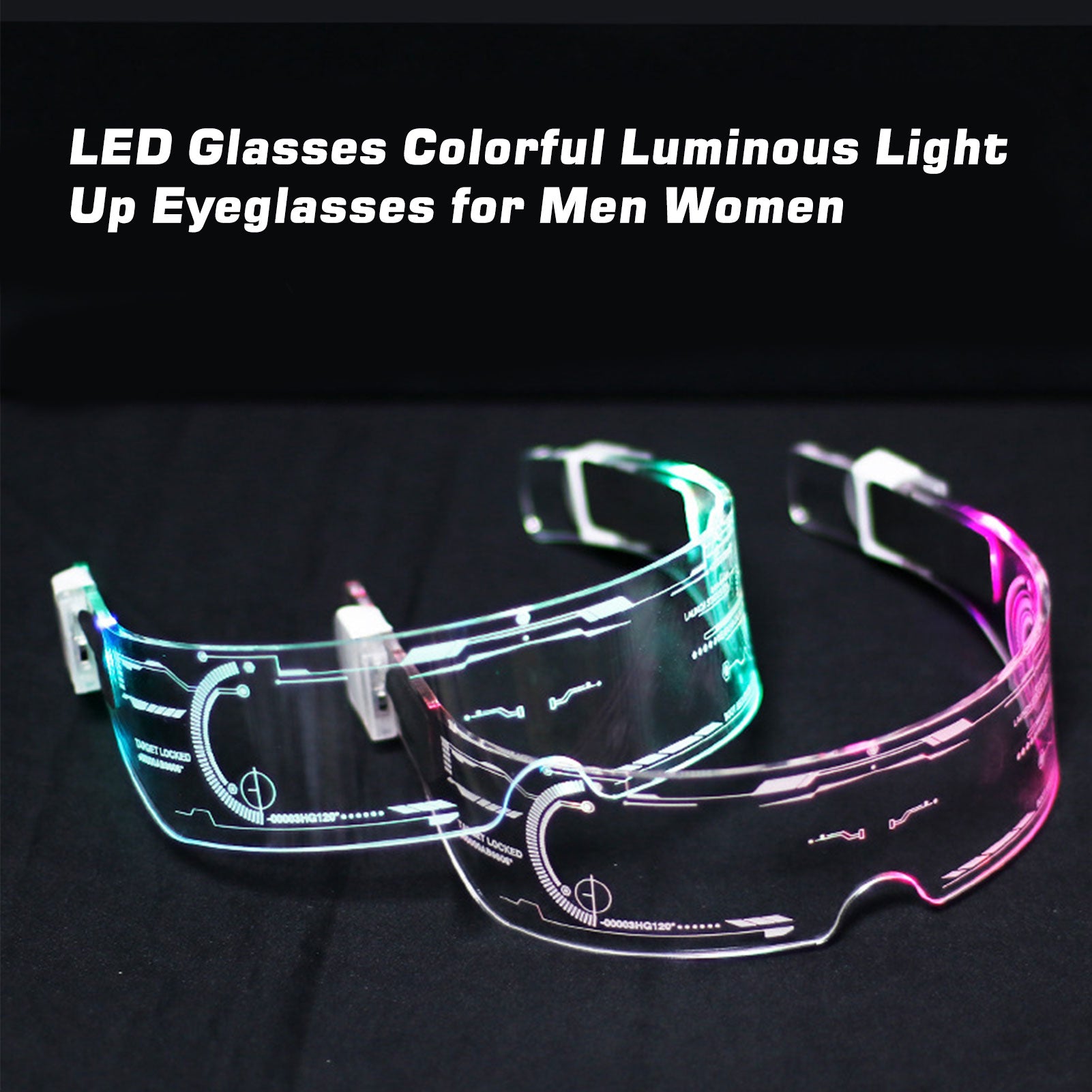 LED Luminous Glasses LED Glasses EL Wire Neon Light Up Visor Eyeglasses Bar Party EyeWare For Halloween Christmas Parties - DreamWeaversStore