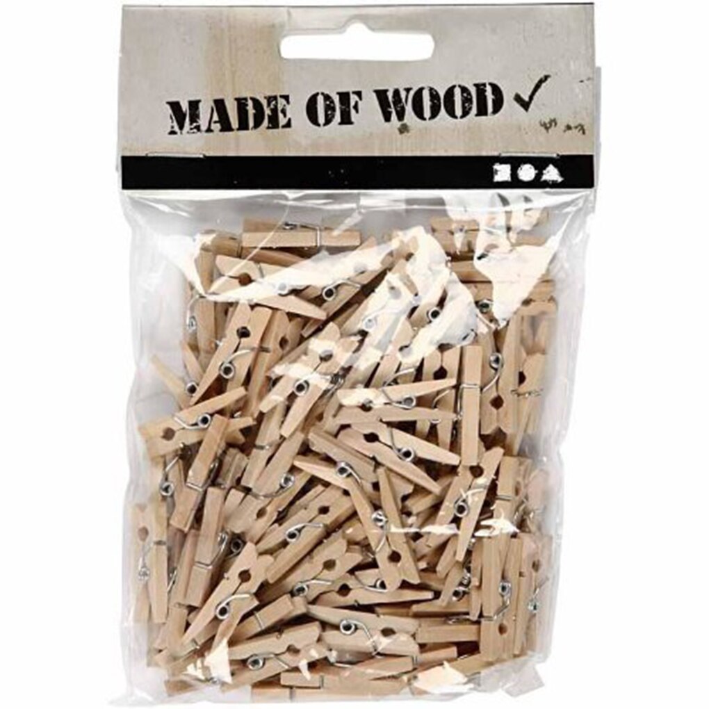 50/100/200PCS 2.5CM Mini Natural Wooden Clothes Photo Paper Clothespin Craft Clips Portable Wood Clamp - DreamWeaversStore