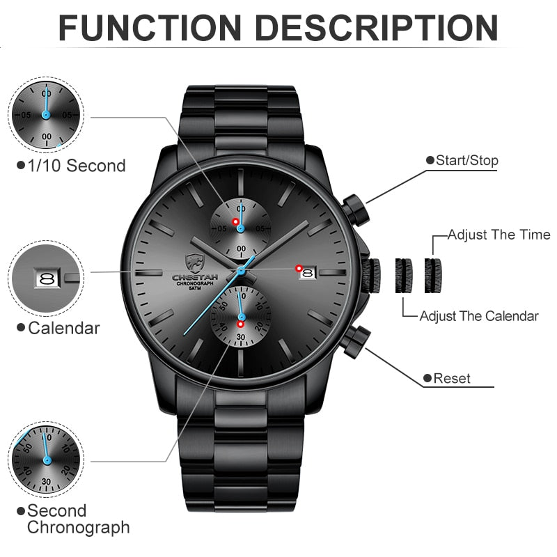 Watches for Men Warterproof Sports Mens Watch CHEETAH Top Brand Luxury Clock Male Business Quartz Wristwatch Relogio Masculino - DreamWeaversStore