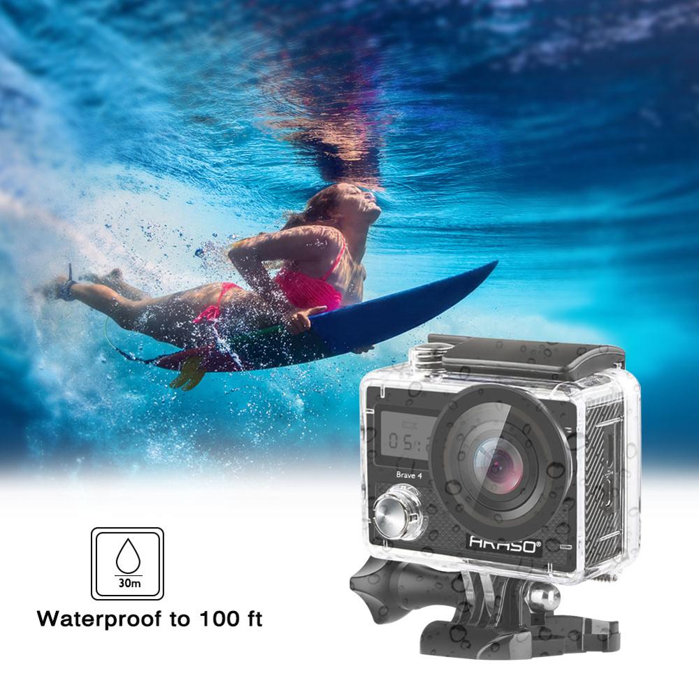AKASO 4K 20MP Ultra HD Action Camera Brave 4 2&#39;&#39; WIFI EIS Underwater Waterproof Remote Control Action Cam Helmet Sport Camera - DreamWeaversStore