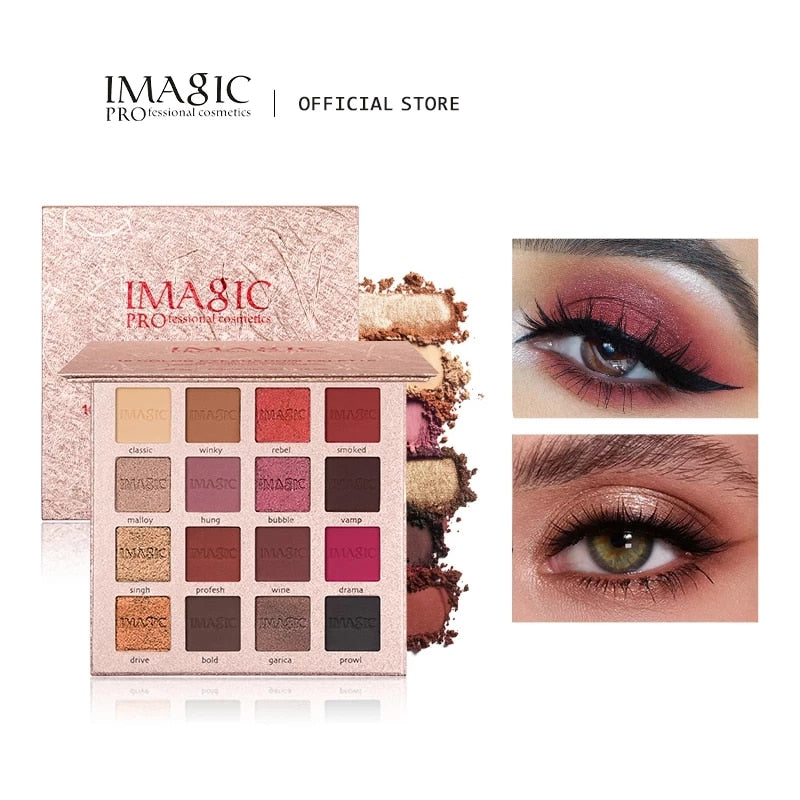 IMAGIC New Arrival Charming Eyeshadow 16 Color Palette Make up Palette Matte Shimmer  Pigmented Eye Shadow Powder - DreamWeaversStore