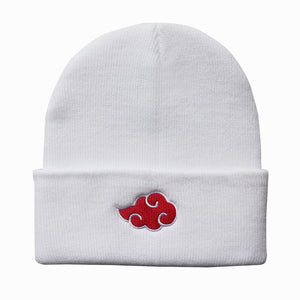 ECOBROS 2021 Beanies Women Autumn Winter Warm Hat Anime Akatsuki Cosplay Red Cloud Embroidery Caps For Men Knitted Bonnet Unisex - DreamWeaversStore