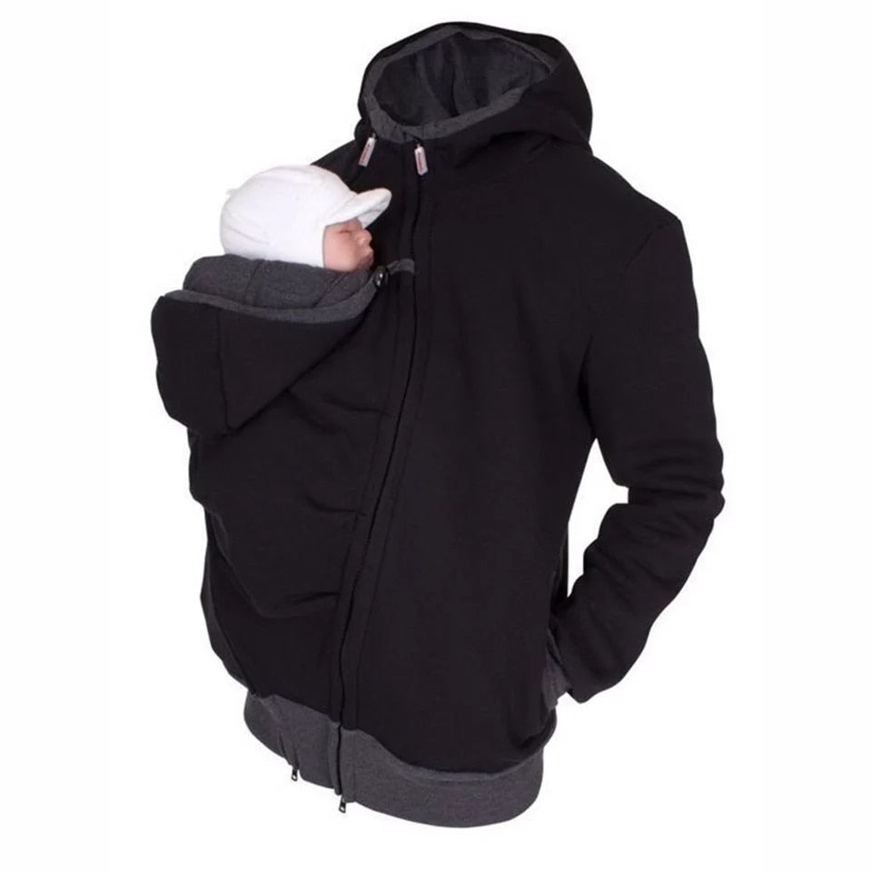 Winter Maternity Clothes Fashion Daddy Baby Carrier Jacket Kangaroo Warm Maternity Hoodies Men Outerwear Coat For Pregnant Woman - DreamWeaversStore