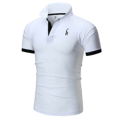 Men's embroidered solid color POLO shirt Men's explosive T-shirt Male Tops Clothing Men 2021 plus size - DreamWeaversStore