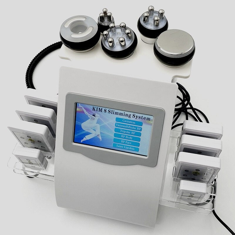 6 in 1 Cavitation Machine Body Shaping Devices 8 Laser Pads Radio Frequency RF 40K Cavi Vacuum Lipo Fat Burning Wrinkle Removal - DreamWeaversStore