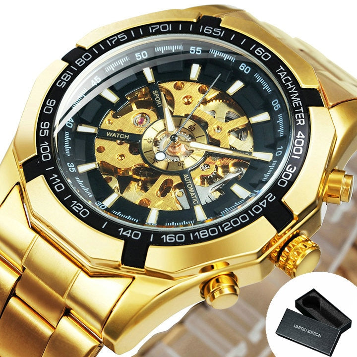 Winner Watch Men Skeleton Automatic Mechanical Watch Gold Skeleton Vintage Man Watch Mens Watches Top Brand Luxury часы мужские - DreamWeaversStore