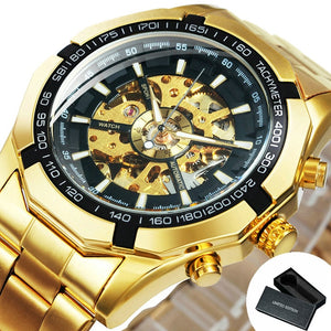 Winner Watch Men Skeleton Automatic Mechanical Watch Gold Skeleton Vintage Man Watch Mens Watches Top Brand Luxury часы мужские - DreamWeaversStore