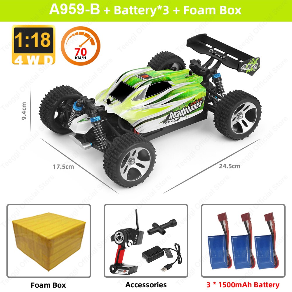 WLtoys 144001 RC Car 1:14 A959B Racing RC High Speed Car 60km/h 4WD A959 Off-Road Drift Electric Remote Control Toy for Children - DreamWeaversStore