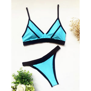 Bikini 2021 New Sexy Splicing Swimwear Women Swimsuit Female Two Pieces Bikini Set Low Waist Bathing Suits Beach Wear Swim Lady - DreamWeaversStore