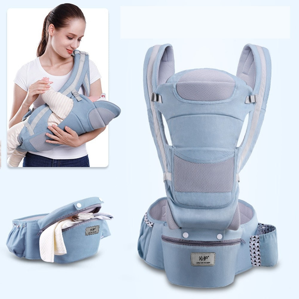 New 0-48 Month Ergonomic Baby Carrier Infant Baby Hipseat Carrier 3 In 1 Front Facing Ergonomic Kangaroo Baby Wrap Sling - DreamWeaversStore