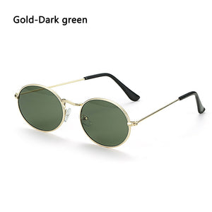 Small Frame Oval Sunglasses Gold Silver Frame Steampunk Vintage Festival Sun Glasses UV 400 Gradient Mirror Glasses New Fashion - DreamWeaversStore