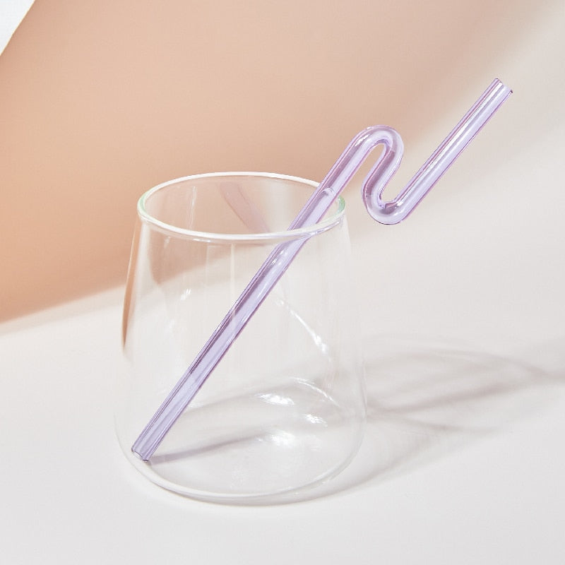 Floriddle Artistry Glass Straws Twist Reusable Straws Heat Resistant Glass Straw Drinking Milk Tea Long Stem Glass Staw - DreamWeaversStore