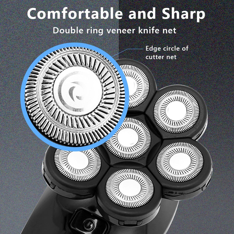 New Shaver For Men 7D Independently 7 Cutter Floating Head Waterproof Electric Razor Multifunction USB Charge Trimmer For Men - DreamWeaversStore