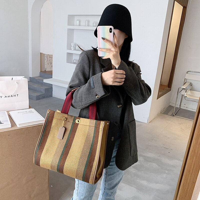 Canvas Women Canvas Handbags Shoulder Bags Large Capacity Ladies Crossbody Bags for Women Fashion Female Tote Messenger Bag New - DreamWeaversStore