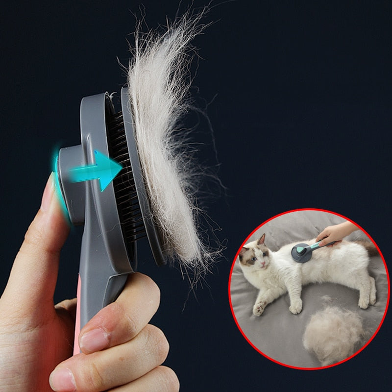 Cat Brush Dog Comb Hair Removes Pet Hair Comb For Cat Grooming Hair Cleaner Cleaning Beauty Products Self Cleaning Slicker Brush - DreamWeaversStore