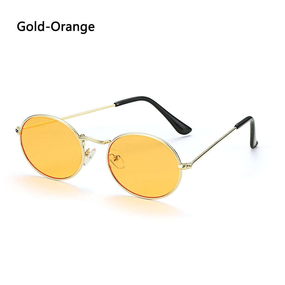 Small Frame Oval Sunglasses Gold Silver Frame Steampunk Vintage Festival Sun Glasses UV 400 Gradient Mirror Glasses New Fashion - DreamWeaversStore