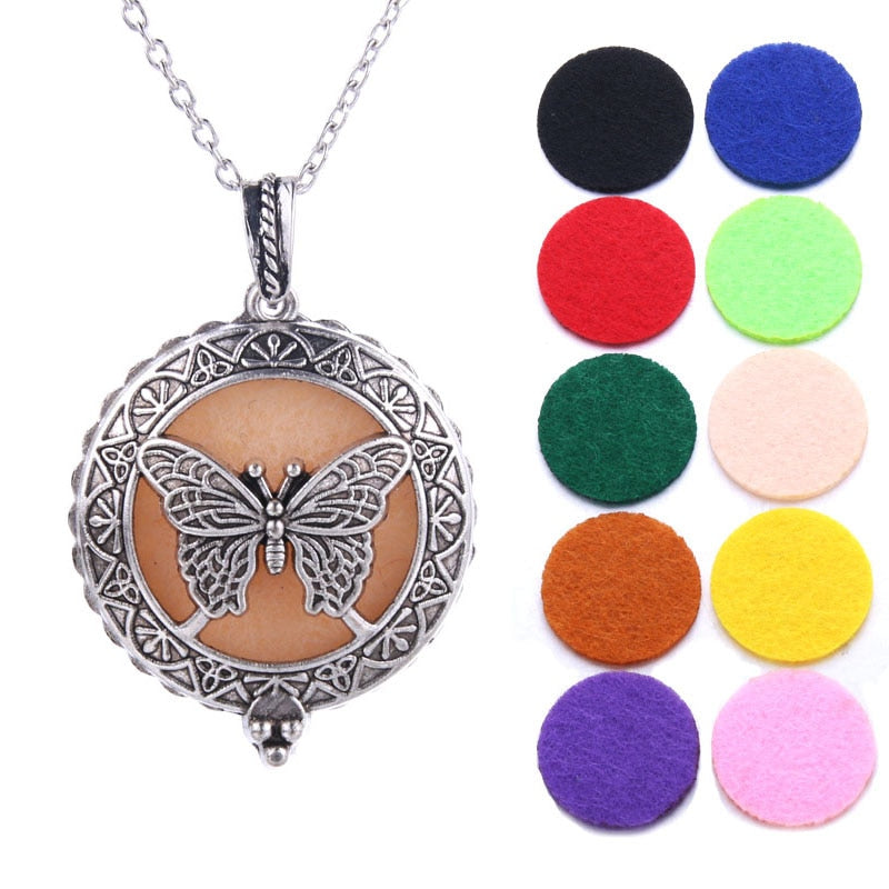 Aromatherapy Jewelry Locket Necklace Tree of Life Necklace Essential Oil Diffuser Perfume Aroma Diffuser Necklace Christmas Gift - DreamWeaversStore