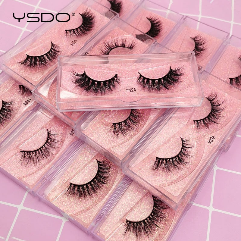 YSDO 1 Pair 3D Mink Eyelashes Fluffy Dramatic Eyelashes Makeup Wispy Mink Lashes Natural Long False Eyelashes Thick Fake Lashes - DreamWeaversStore