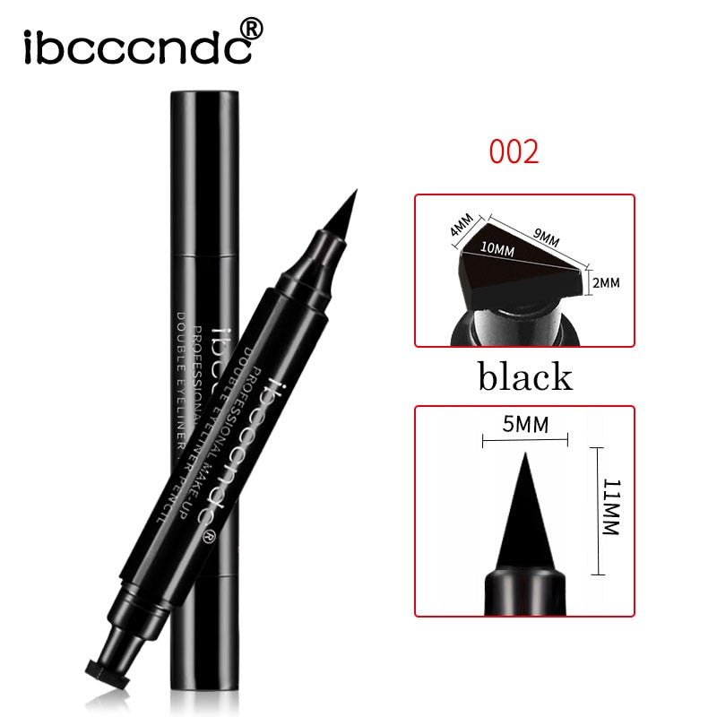 IBCCCNDC Brand Makeup Black Eye Liner Liquid Pencil Quick Dry Waterproof Black Double-ended Makeup Stamps Wing Eyeliner Pencil - DreamWeaversStore