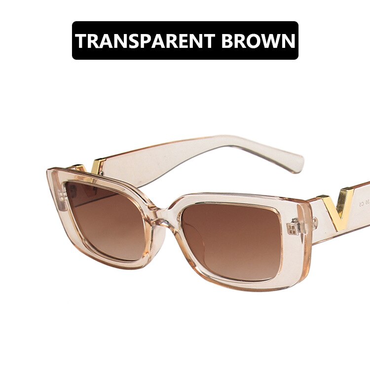 Retro Cat eyt Frame Sunglasses Women 2021 Luxury V Sun Glasses Men Fashion Rectangle Jelly Sunglasses with Metal Hinges UV400 - DreamWeaversStore