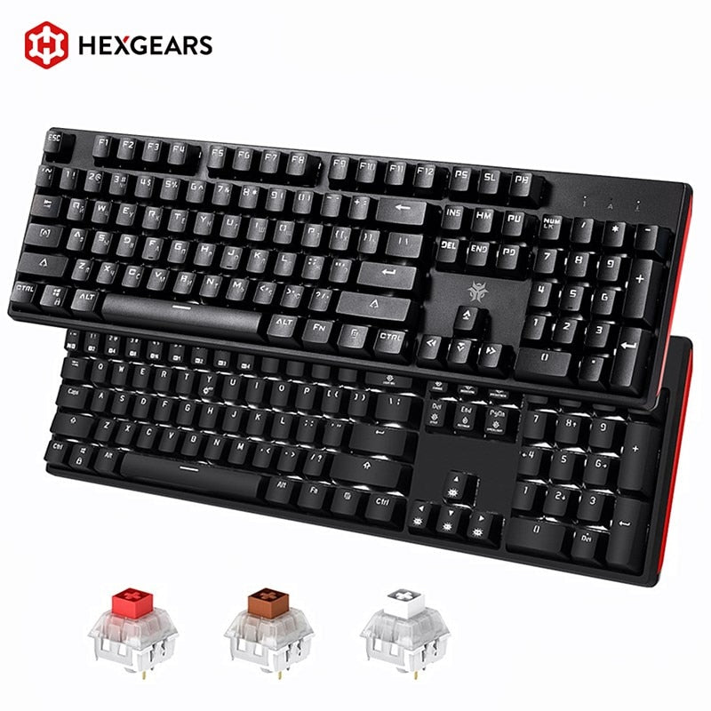 HEXGEARS GK705 Hot Swap Switch Mechanical Keyboard 104 Keys RU/US Waterproof Wired Gaming Keyboard Anti-Ghosting Backlit For PC - DreamWeaversStore