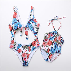 2020 new style Mother Daughter Swimsuit Printed Bikini Underwear Set Beach Wear Family Matching Clothes Parent-child Swimsuit - DreamWeaversStore