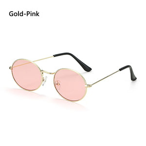 Small Frame Oval Sunglasses Gold Silver Frame Steampunk Vintage Festival Sun Glasses UV 400 Gradient Mirror Glasses New Fashion - DreamWeaversStore