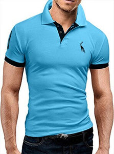 Men's embroidered solid color POLO shirt Men's explosive T-shirt Male Tops Clothing Men 2021 plus size - DreamWeaversStore