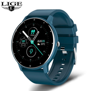 LIGE 2021 New Smart Watch Men Full Touch Screen Sport Fitness Watch IP67 Waterproof Bluetooth For Android ios smartwatch Men+box - DreamWeaversStore