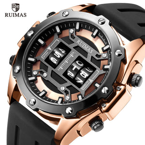 RUIMAS Digital Quartz Watch Men Top Brand Luxury Waterproof Wristwatch Male Silicone Strap Military Relogio Masculino Clock 553 - DreamWeaversStore