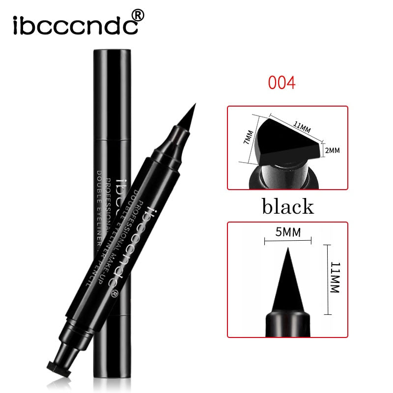 IBCCCNDC Brand Makeup Black Eye Liner Liquid Pencil Quick Dry Waterproof Black Double-ended Makeup Stamps Wing Eyeliner Pencil - DreamWeaversStore