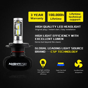 Nighteye Led H4 H7 H8 H9 H11 8000LM 50W 6500K Car LED Headlights White Fog Lamps 9005 HB3 9006 HB4 Fog Light Bulbs - DreamWeaversStore