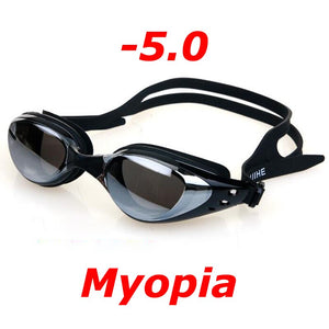 Professional Plating Myopia Swim Goggles Waterproof Anti Fog UV Shield Eyewear Swimming Pool Water Sports Glasses for Men Women - DreamWeaversStore