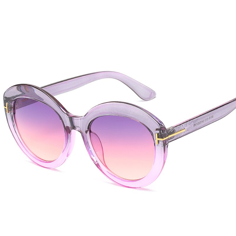 Eastway 2021 New Round Gradient Women Sunglasses Fashion Trendy Brand Design Plastic Frame Retro Luxury Men Sun Mirror Uv400 - DreamWeaversStore