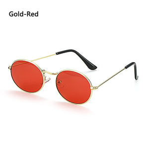 Small Frame Oval Sunglasses Gold Silver Frame Steampunk Vintage Festival Sun Glasses UV 400 Gradient Mirror Glasses New Fashion - DreamWeaversStore