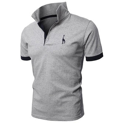 Men's embroidered solid color POLO shirt Men's explosive T-shirt Male Tops Clothing Men 2021 plus size - DreamWeaversStore