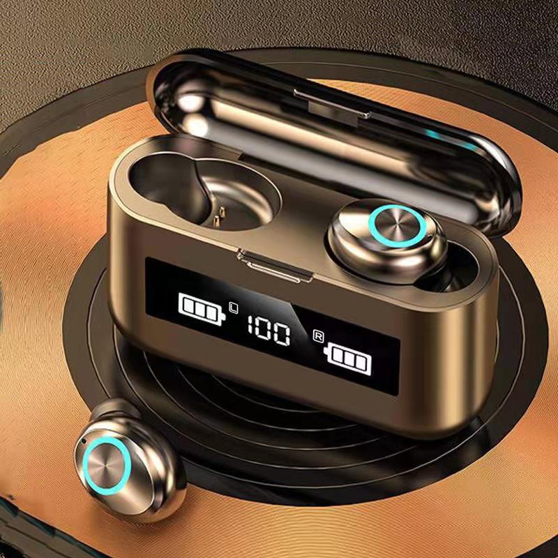 Wireless Headphones Bluetooth-compatible Earphone V5.1  2200Mah Power Bank LED Charging Box Waterproof IPX7 Bass Stereo Earbuds - DreamWeaversStore