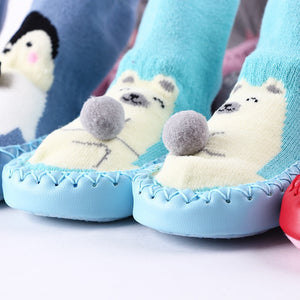 Toddler Indoor Sock Shoes Newborn Baby Socks Winter Thick Terry Cotton Baby Girl Sock with Rubber Soles Infant Animal Funny Sock - DreamWeaversStore