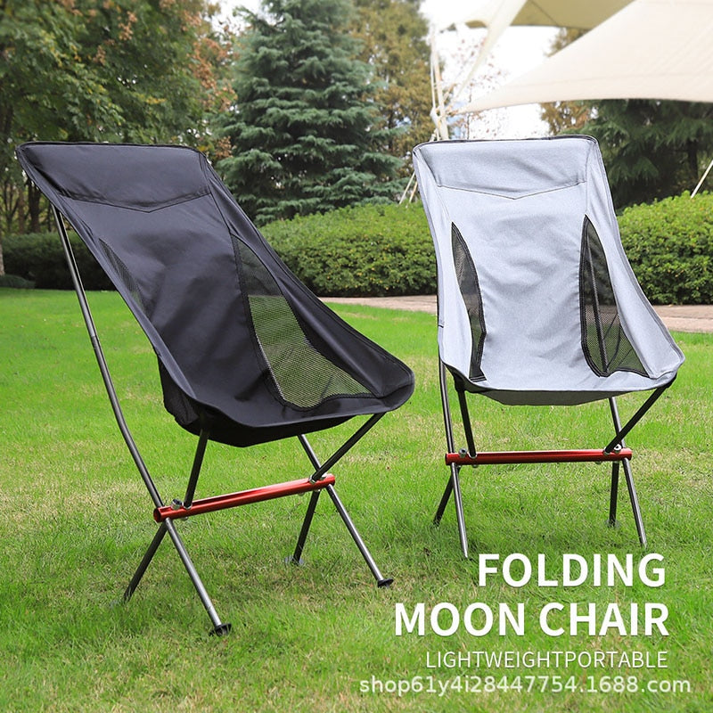 Portable Folding Camping Chair Outdoor Moon Chair Collapsible Foot Stool For Hiking Picnic Fishing Chairs Seat Tools - DreamWeaversStore