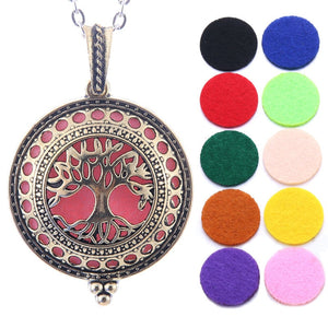 Aromatherapy Jewelry Locket Necklace Tree of Life Necklace Essential Oil Diffuser Perfume Aroma Diffuser Necklace Christmas Gift - DreamWeaversStore