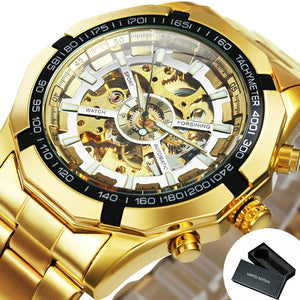 Winner Watch Men Skeleton Automatic Mechanical Watch Gold Skeleton Vintage Man Watch Mens Watches Top Brand Luxury часы мужские - DreamWeaversStore