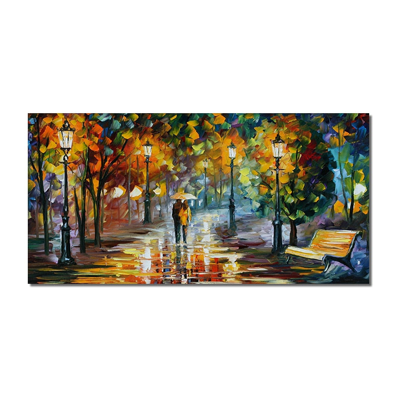 Modern Abstract Walking Down The Street Oil Painting  Print On Canvas Nordic Poster Wall Art Picture For Living Room Home Decor - DreamWeaversStore