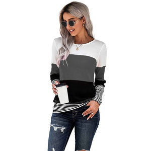 Autumn And Winter Woman Knitted Clothes Sweaters Stitching Color Long Sleeve Winter Blouses For Top Clothing For Women's 2021 - DreamWeaversStore