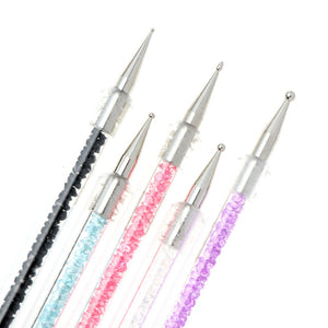 5pcs/set Nail Art Liner Painting Pen Tips DIY Rhinestones Gel Brushes Drawing Flower Line Grid Design Manicure Nails Tools - DreamWeaversStore