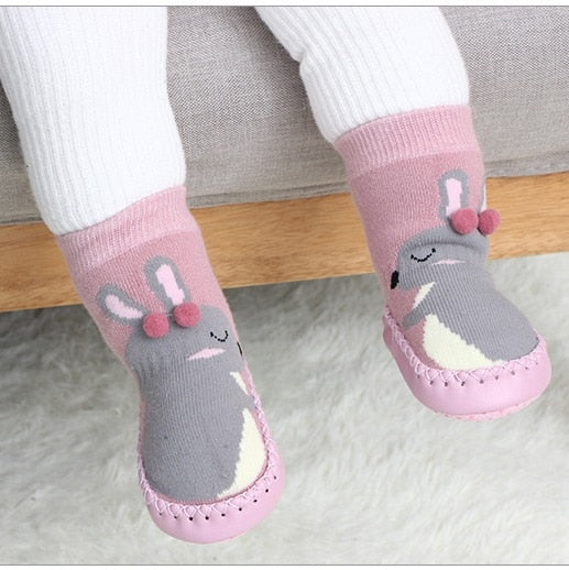 Toddler Indoor Sock Shoes Newborn Baby Socks Winter Thick Terry Cotton Baby Girl Sock with Rubber Soles Infant Animal Funny Sock - DreamWeaversStore