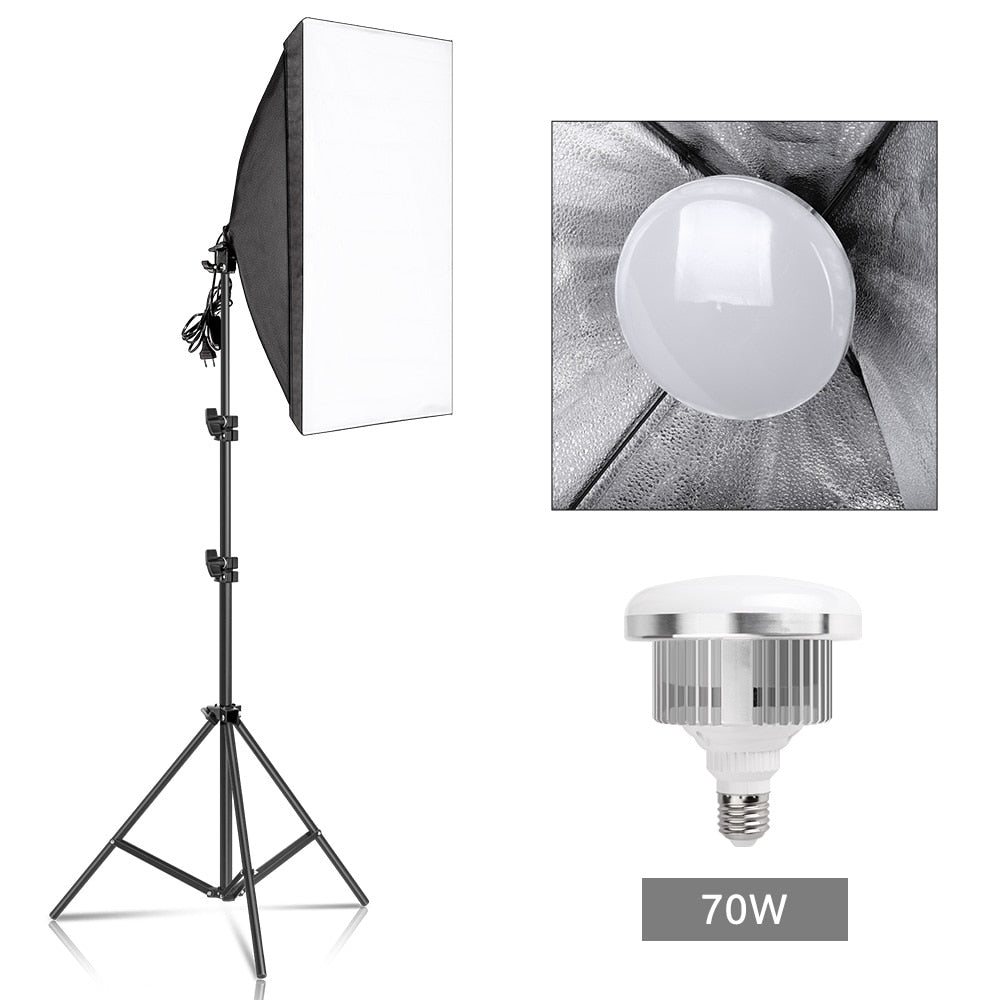 Photography Softbox Lighting Kits 50x70CM Professional Continuous Light System Soft Box For Photo Studio Equipment - DreamWeaversStore