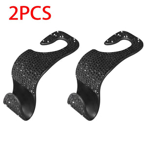 Creative Car Seat Back Hook Diamond Rhinestones Hanger Auto Headrest Objects Support Universal Mount Clips Bling Car Accessories - DreamWeaversStore