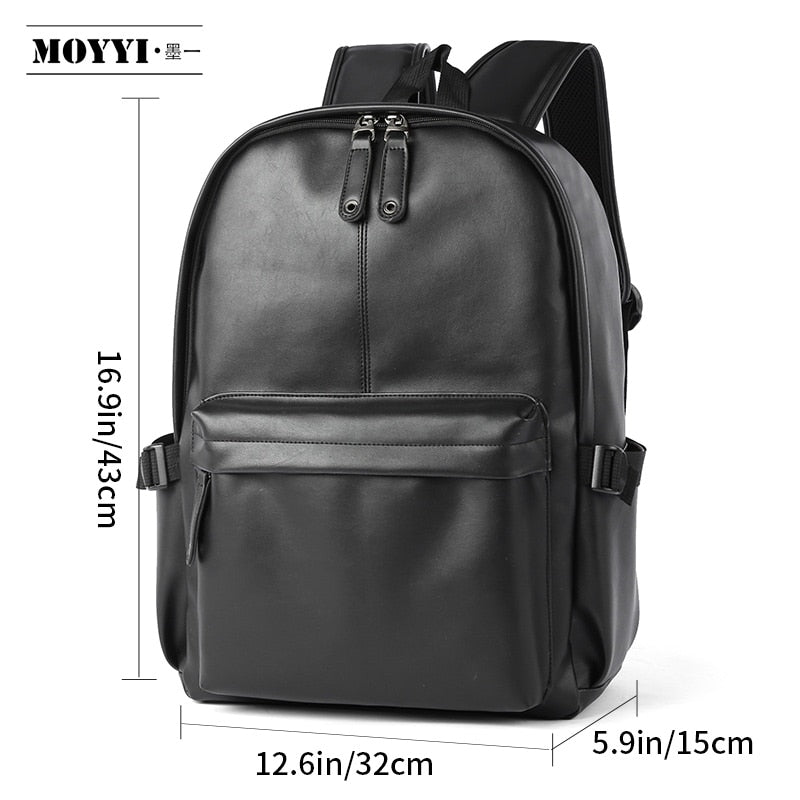 Luxury Brand Men Backpack Leather School Backpack Bag Fashion Waterproof Travel Bag Casual Leather Book bag Male Boy Mochila - DreamWeaversStore